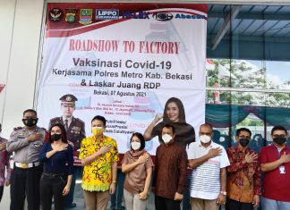 Laskar Juang RDP Bersama Polres Metro Bekasi Dorong Percepatan Vaksinasi