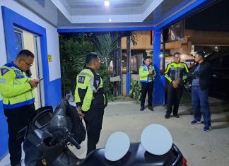 Antisipasi Kepadatan lalulintas Kapolres Beserta Kasat Lantas Banyuasin Melakukan Pengecekan kesiapan personel Satlantas Polres Banyuasin
