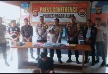 POLRES PAGAR ALAM MELAKUKAN PRESS CONFERENCE KASUS PEMBUNUHAN BERENCANA.