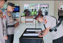 KAPOLRES PAGAR ALAM POLDA SUM-SEL PIMPIN SERTIJAB KAPOLSEK DEMPO SELATAN
