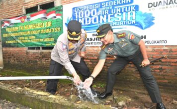 Dandim 0726/Sukoharjo Letkol Slamet Riyadi, Resmikan Sumur Bor Di Masjid Nur Rohmah
