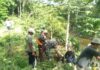 Babinsa dan Warga Lakukan Penghijauan di Bantaran Sungai Kadirno