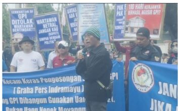 21 Organisasi Wartawan Geruduk Pendopo Indramayu Tolak Pengosongan Gedung Graha