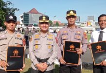 Empat Personel Polres Pagar Alam Terima Penghargaan Usai Tangkap Tahanan Kabur.