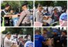 Di Tengah Terik Aksi, Petugas Kepolisian Turun Bagikan Air Mineral dan Roti ke Pengunjuk Rasa