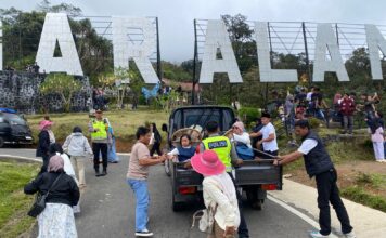 Satlantas Polres Pagar Alam Amankan Area Obyek Wisata Tugu Rimau Gunung Dempo.