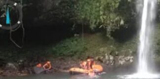 Tim Gabungan Polres Pagar Alam Berhasil Evakuasi Korban Tenggelam di Obyek Wisata Curup Mangkok.