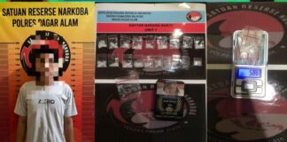 Seorang Pengedar Shabu di Tangkap Satres Narkoba Polres Pagar Alam.
