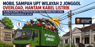 Truk Sampah UPT Wilayah II Jonggol Diduga Overload, Hantam Kabel Listrik dan Picu Gangguan di Perumahan Griya Cibucil Permai