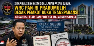 Sikapi Rilis LBH Qisth Soal Lahan Pasar Subuh, Pimpinan Unit WRC PAN-RI Prabumulih Desak Pemkot Buka Transparansi: Cegah Isu Liar dan Potensi Maladministrasi