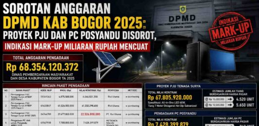 Sorotan Anggaran DPMD Kab Bogor 2025: Proyek PJU dan PC Posyandu Disorot, Indikasi Mark-Up Miliaran Rupiah Mencuat