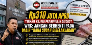 Rp310 Juta APBD Terkait Kejari Prabumulih Disorot, WRC: Jangan Berhenti pada Dalih “Dana Sudah Dibelanjakan”