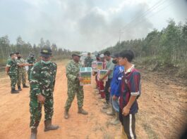 Tim Penyuluhan Karhutla Mabes TNI Tinjau Titik Api di Babat Supat