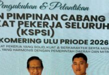 Eri Widosen Ucapkan Selamat Atas Pengukuhan Dewan Pimpinan Cabang Konfederasi Serikat Pekerja Seluruh Indonesia (KSPSI) OKU