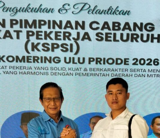 Eri Widosen Ucapkan Selamat Atas Pengukuhan Dewan Pimpinan Cabang Konfederasi Serikat Pekerja Seluruh Indonesia (KSPSI) OKU