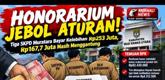 HONORARIUM JEBOL ATURAN! Tiga SKPD Muratara Bayar Kelebihan Rp253 Juta, Rp167,7 Juta Masih Menggantung