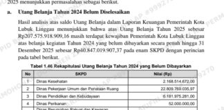 UTANG BELANJA Rp40,84 MILIAR WARISAN 2024 TAK KUNJUNG LUNAS, BPK TEMUKAN LEBIH SAJI Rp18,75 MILIAR DI PEMKOT LUBUK LINGGAU!